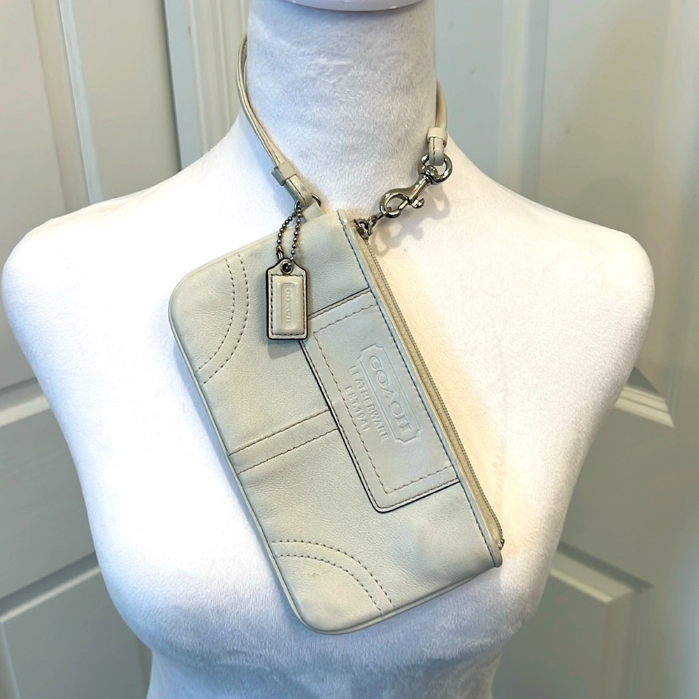 Off white Coach wristlet